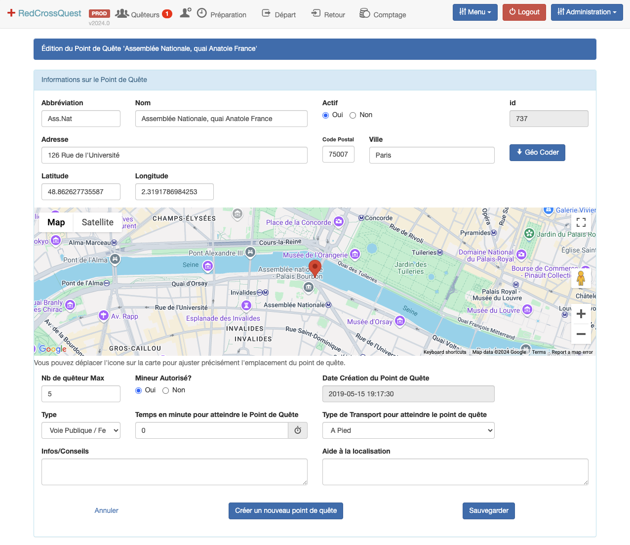 Collecting location editor